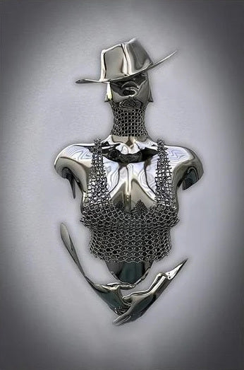 Metal Statue Art Canvas V2