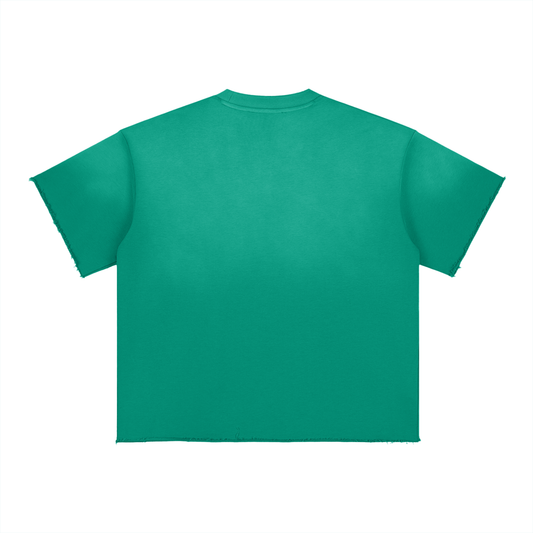 “Wanted” Sun Fade Raw Edge Tee