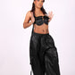 Black Utility Crop Top & Cargo Pant Set