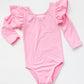 Bubblegum Pink L/S Flutter Sleeve Leotard