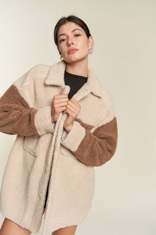 “Warm & Fuzzy Here” Sherpa Jacket