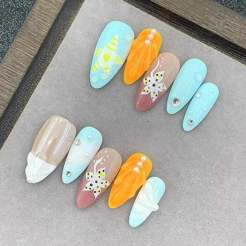 Handmade Nail Wear Nail Art Reusable Press on Nails False Nails