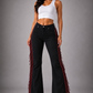 Texas Sun Bell Bottom Jean Black/Burgundy