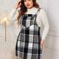 Honey Plaid Wide Strap Overall Dress