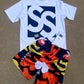 Navy/Orange Camo Shorts