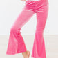 Watermelon Pink Ribbed Velvet Bells