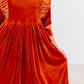 Pumpkin Spice Velvet Ruffle Twirl Dress