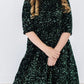 Hunter Green Velvet Sequin Dress