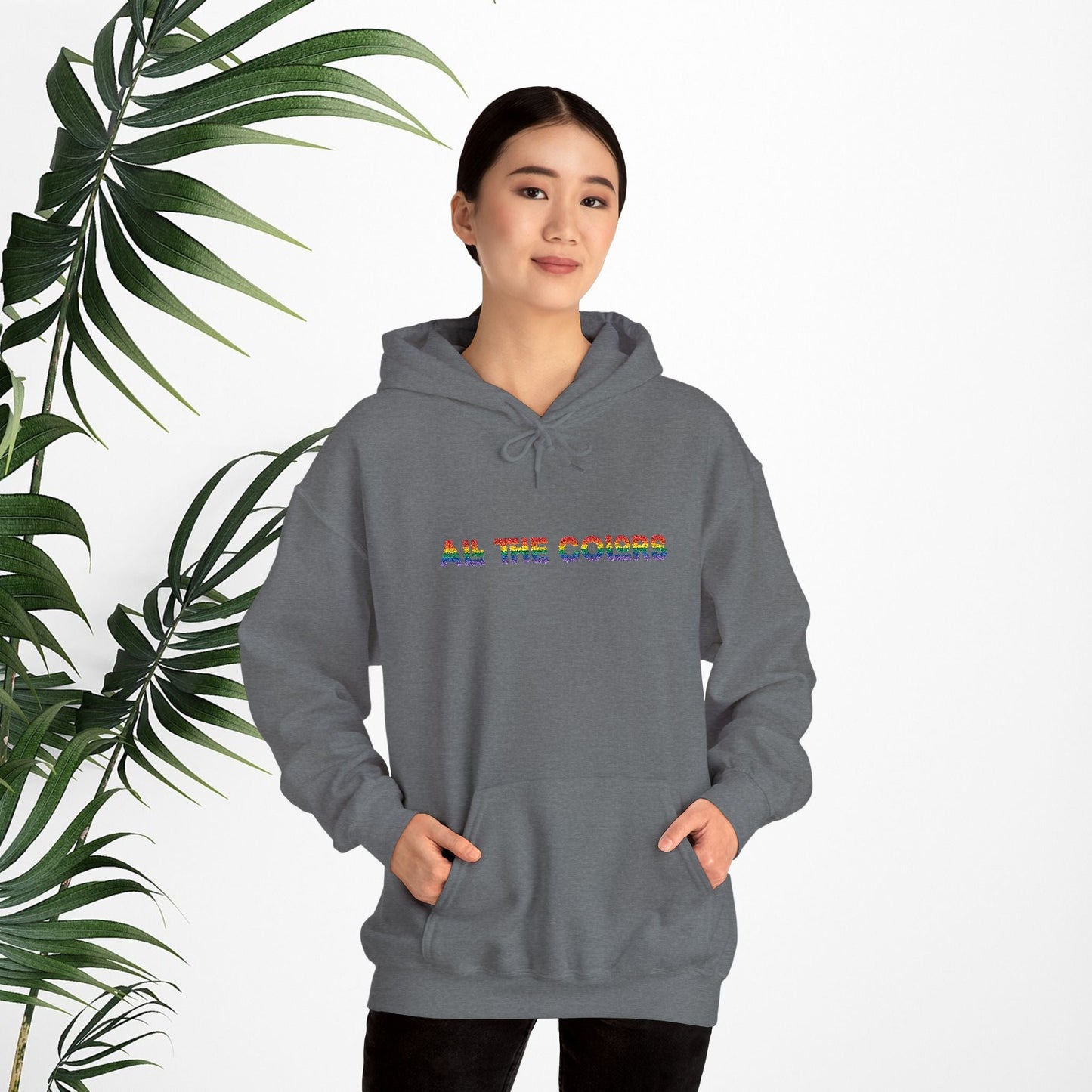 "All the Colors" Rainbow Embroidered Unisex Heavy Blend™ Hooded Sweatshirt