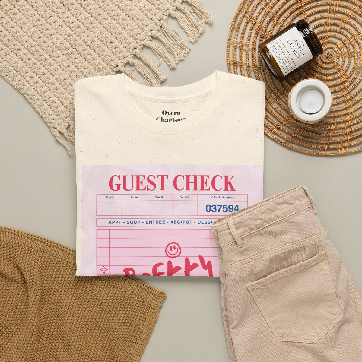 Pretty Curvy Girl Tee — Pink Guest Check Graphic Shirt