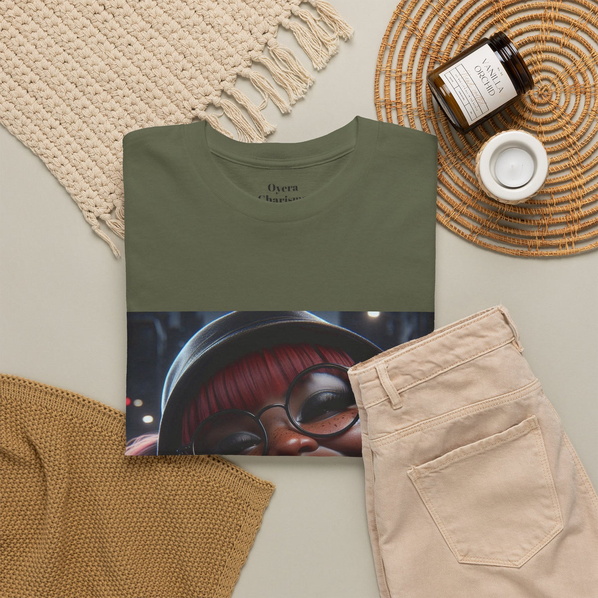 Graphic Tee — Smiling Afro Girl Portrait Shirt