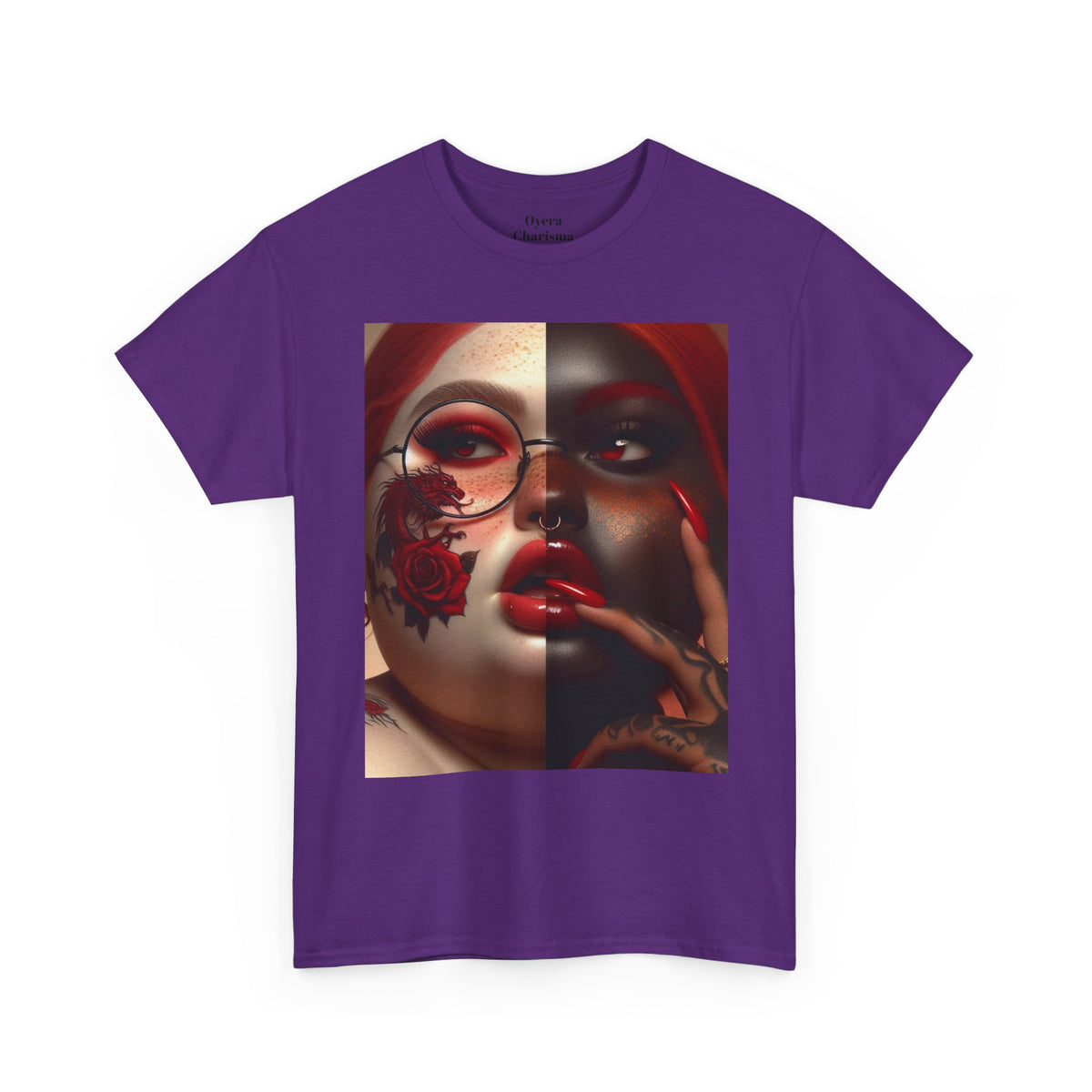 Graphic Tee — Dual-Faced Gothic Rose Portrait
