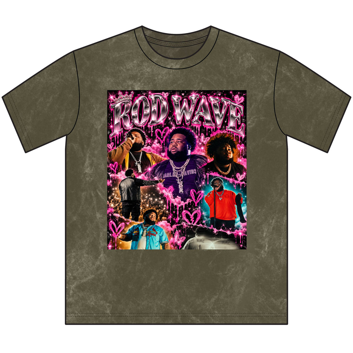 “Rod Wave” Pink Vintage Crewneck Tee