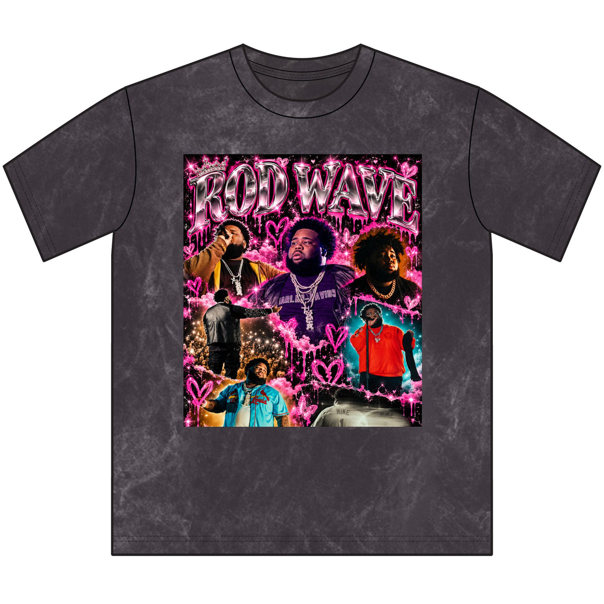 “Rod Wave” Pink Vintage Crewneck Tee