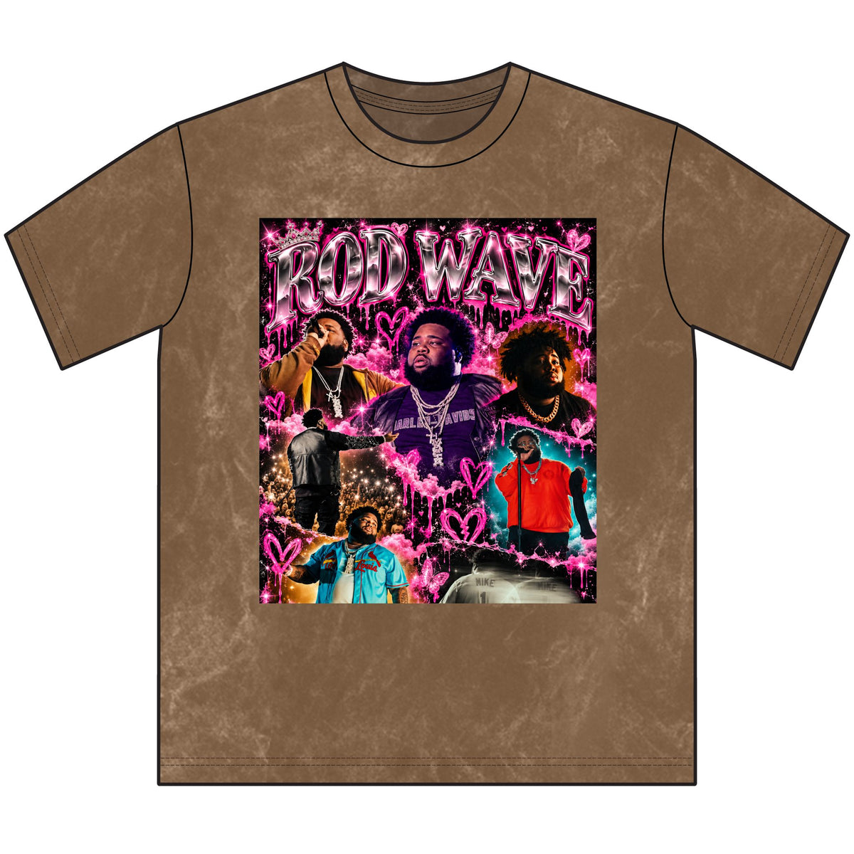“Rod Wave” Pink Vintage Crewneck Tee