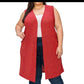 Solid With Sparkles Color Vest With Side Pockets