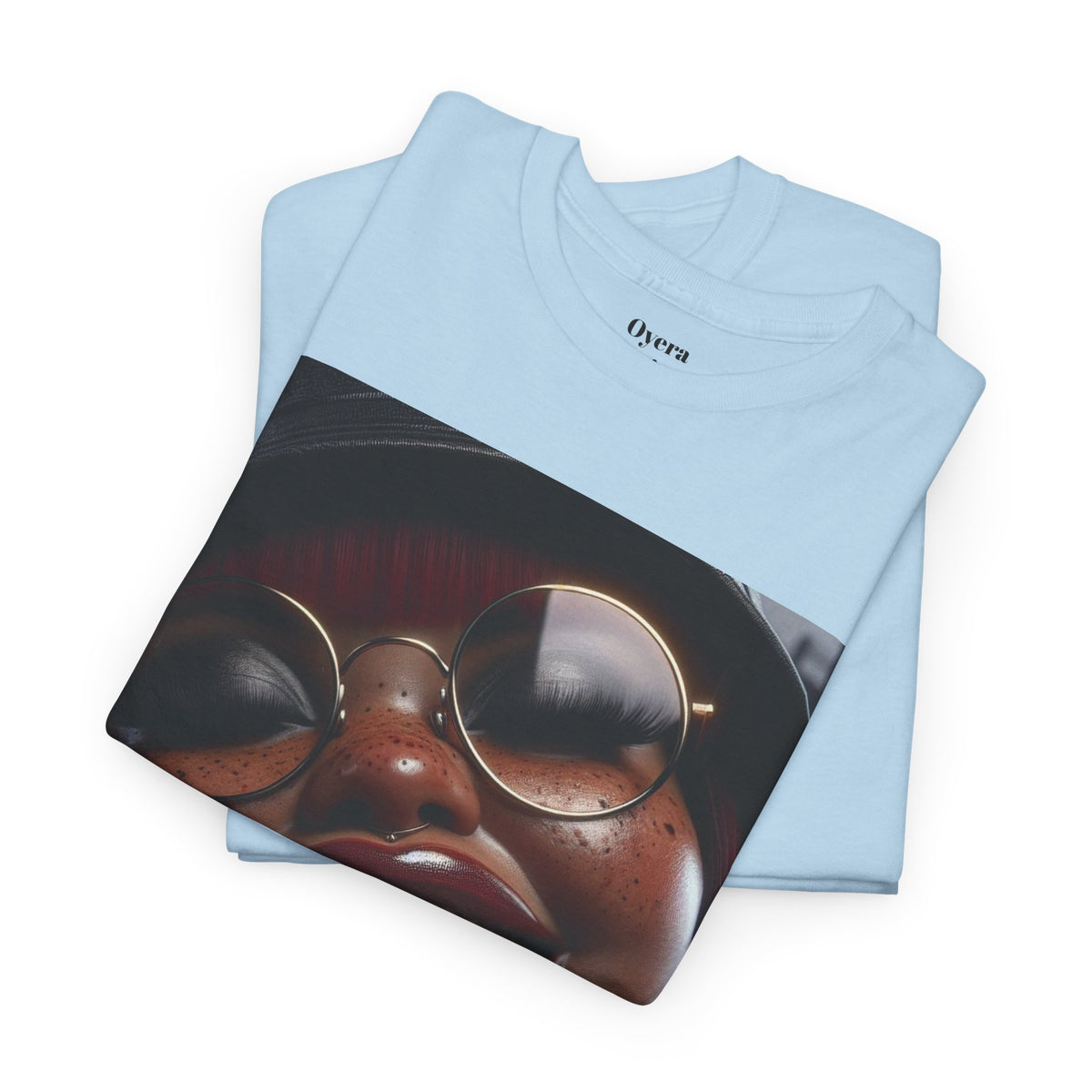 Smiling Afro Woman Graphic Tee — Bold Urban Portrait T-Shirt