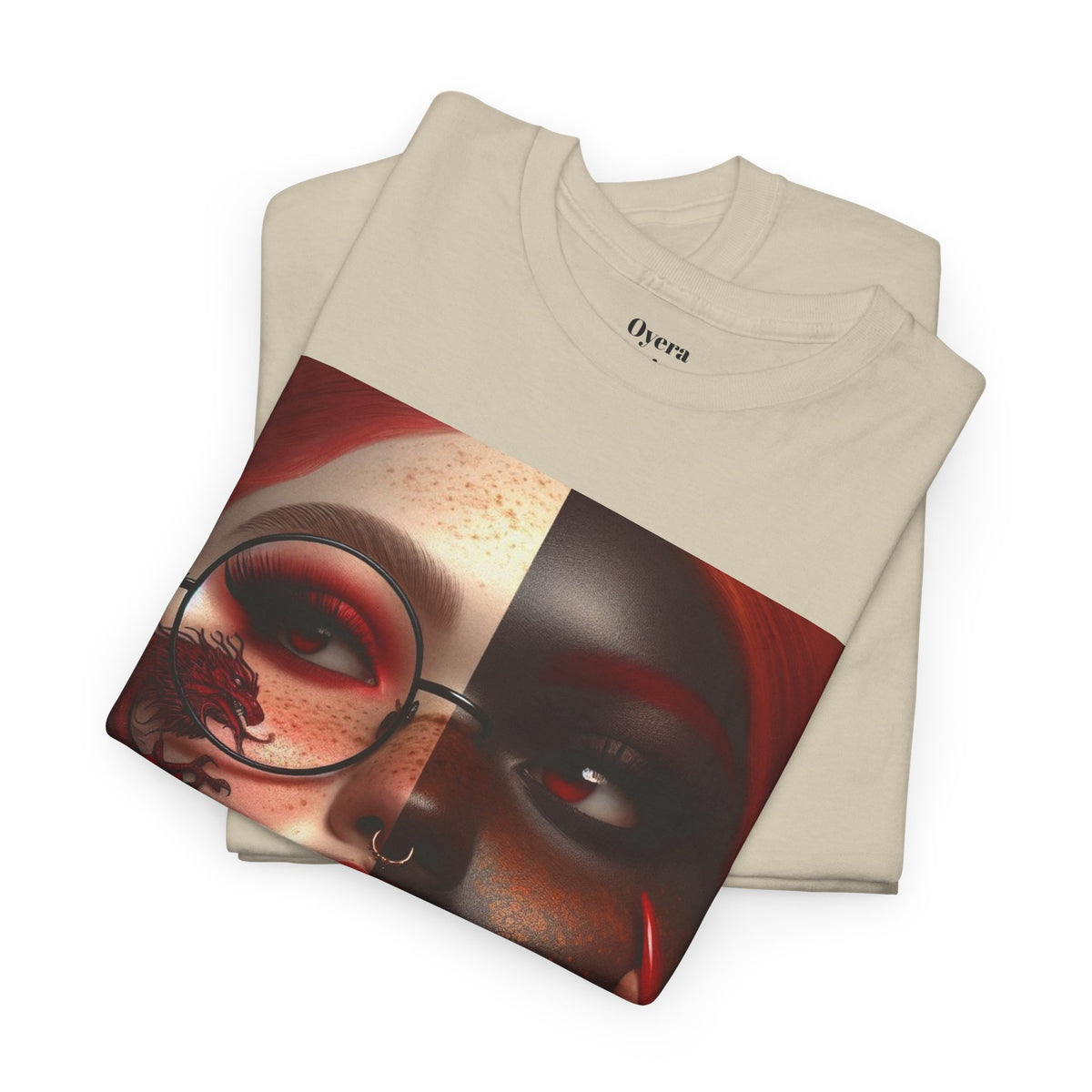 Graphic Tee — Dual-Faced Gothic Rose Portrait