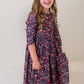 Flower Farm 3/4 Sleeve Pocket Twirl Dress
