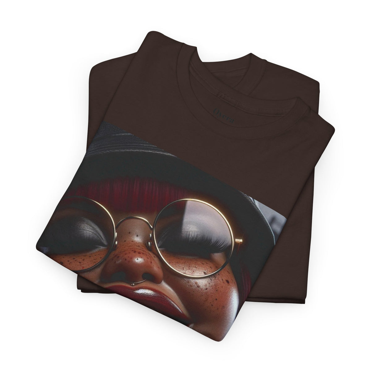 Smiling Afro Woman Graphic Tee — Bold Urban Portrait T-Shirt