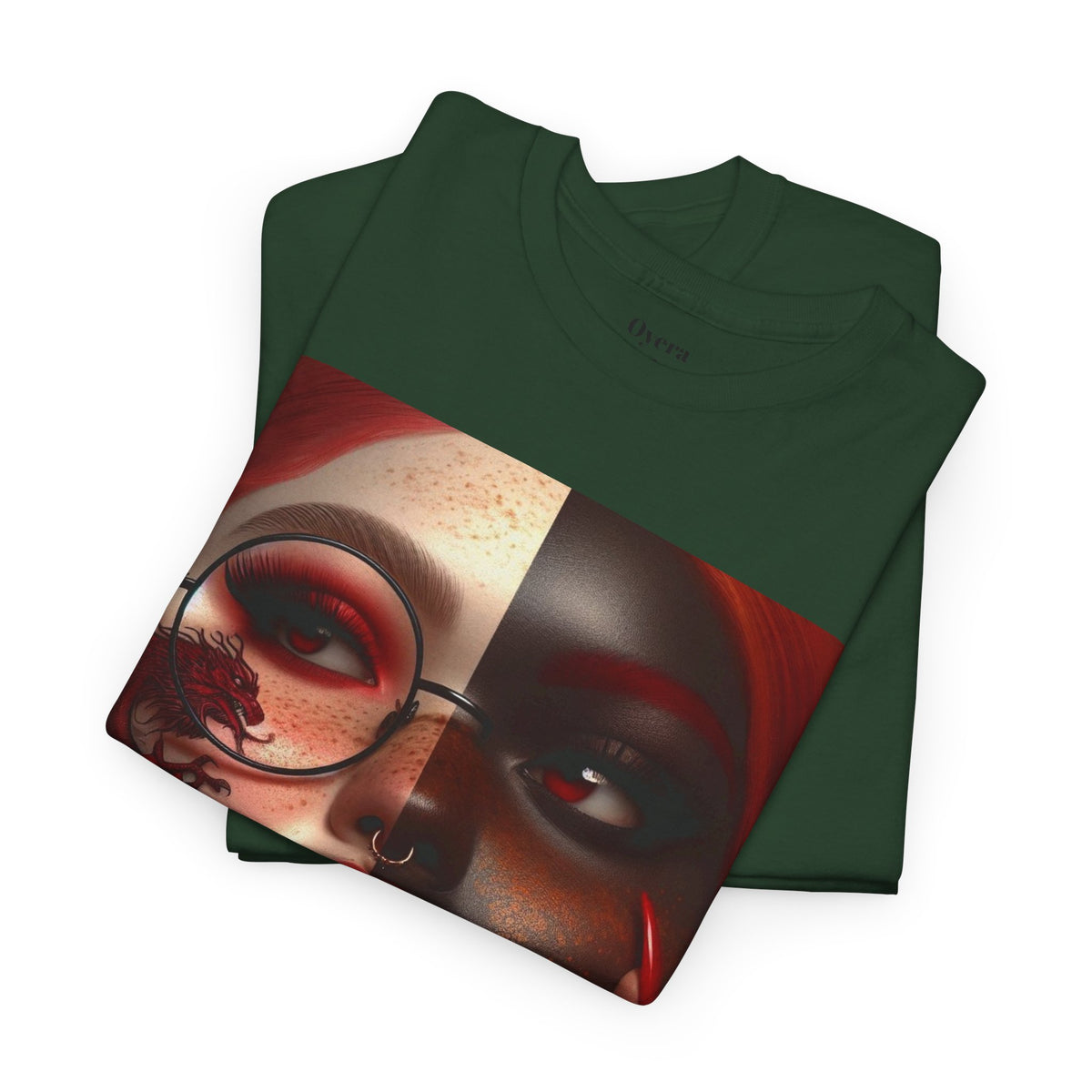 Graphic Tee — Dual-Faced Gothic Rose Portrait