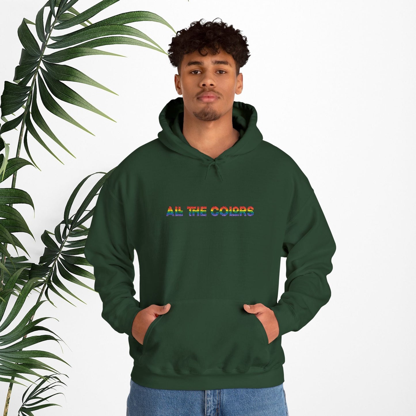 "All the Colors" Rainbow Embroidered Unisex Heavy Blend™ Hooded Sweatshirt