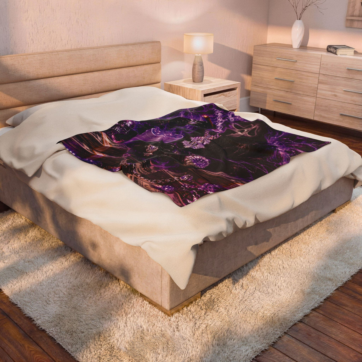 Gothic Ghostface Purple Velveteen Plush Blanket