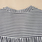 Stripe Short Sleeve Buttoned V Neck Pocketed Mini Dress