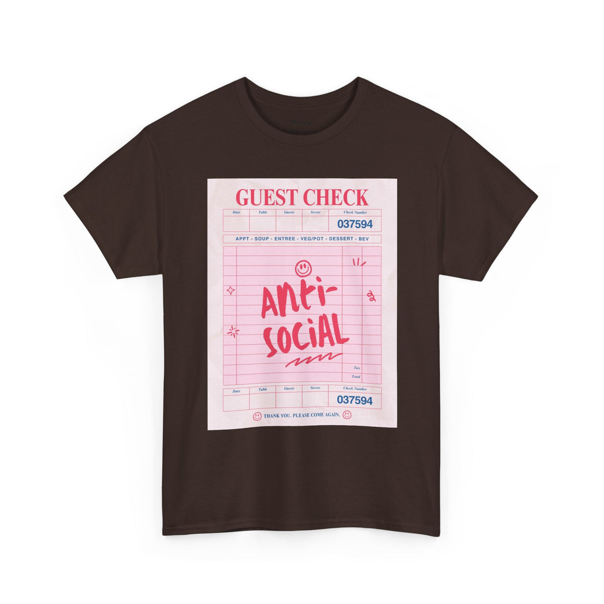 Anti-Social Guest Check T-Shirt