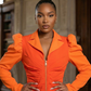 Two-Tone Orange Zip-Up Dress
