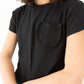 Black Ruffle Pocket Tee
