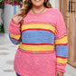 Color Block Round Neck Long Sleeve Sweater