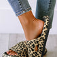Black Print Thick Sole Slip On Slippers