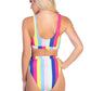 RAINBOW STRIPE STRETCH-KNIT BIKINI SET