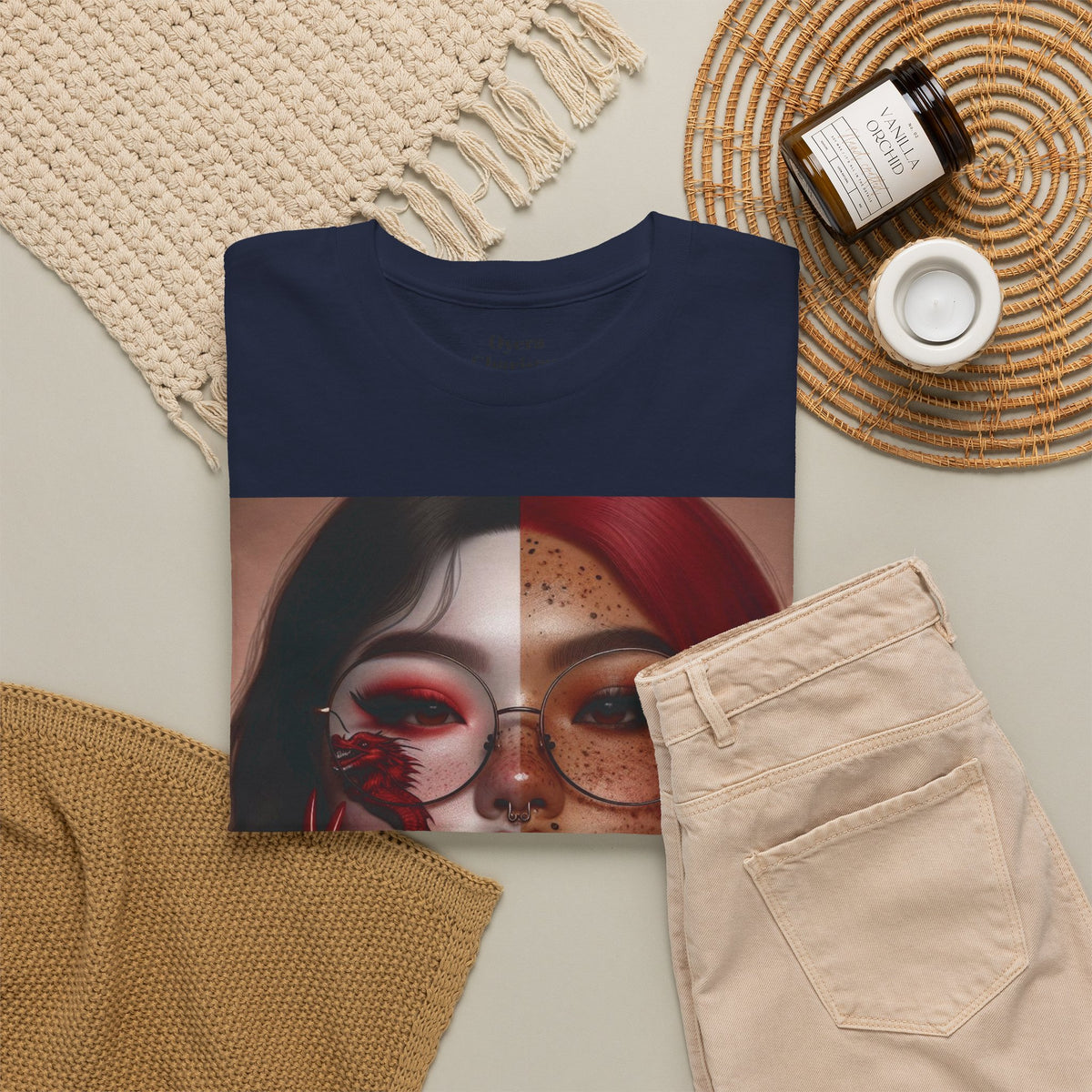 Surreal Split Face Art T-Shirt