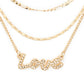 “Love” Crystal Layer Necklace Set