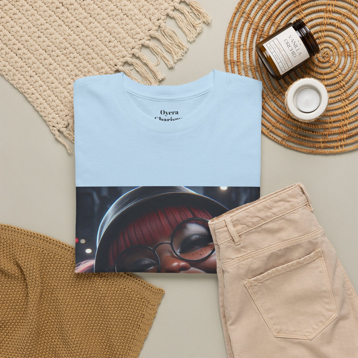 Graphic Tee — Smiling Afro Girl Portrait Shirt