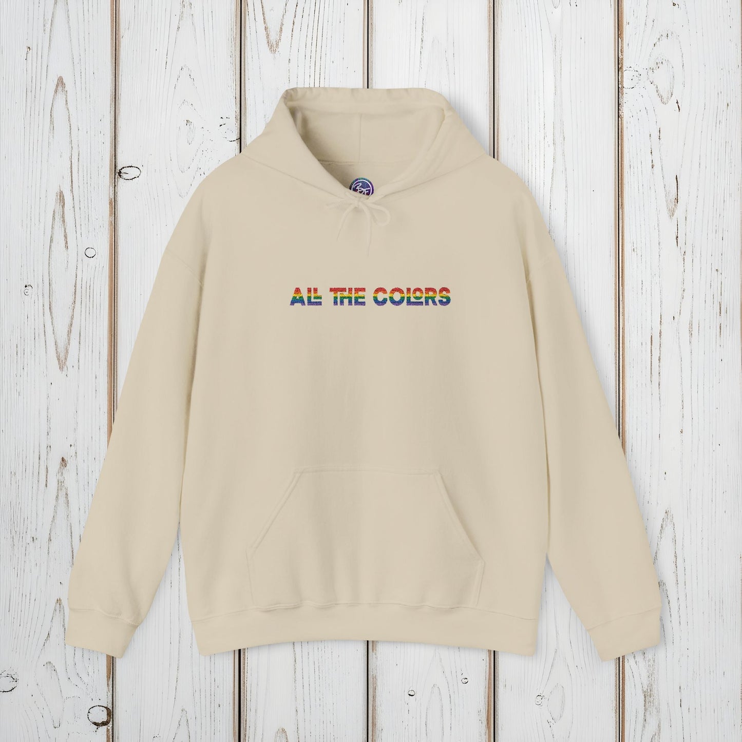 "All the Colors" Rainbow Embroidered Unisex Heavy Blend™ Hooded Sweatshirt