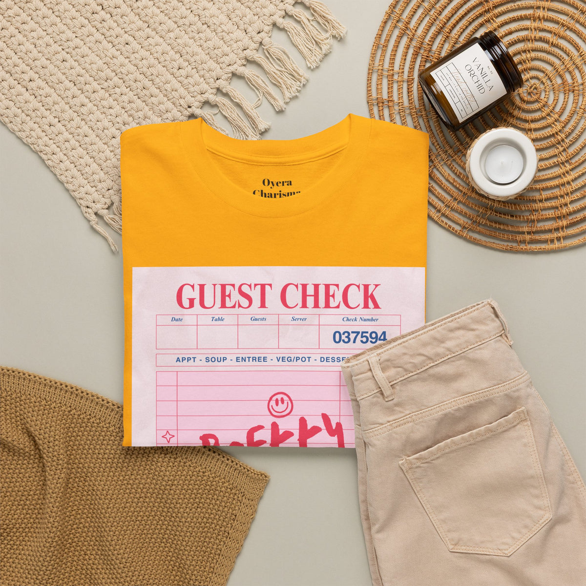 Pretty Curvy Girl Tee — Pink Guest Check Graphic Shirt