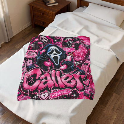 Galler Pink Horror Movie Velveteen Plush Blanket