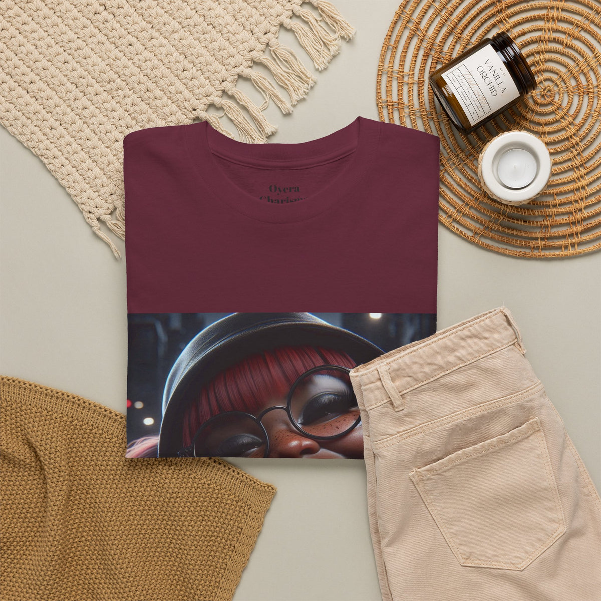 Graphic Tee — Smiling Afro Girl Portrait Shirt