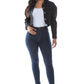 “Miss Cute Stuff” Denim Crop Jacket