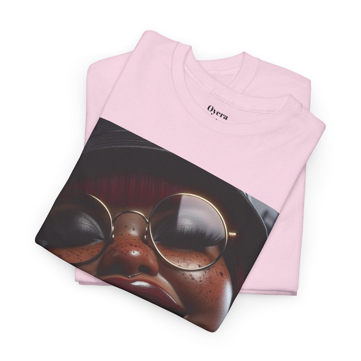 Smiling Afro Woman Graphic Tee — Bold Urban Portrait T-Shirt