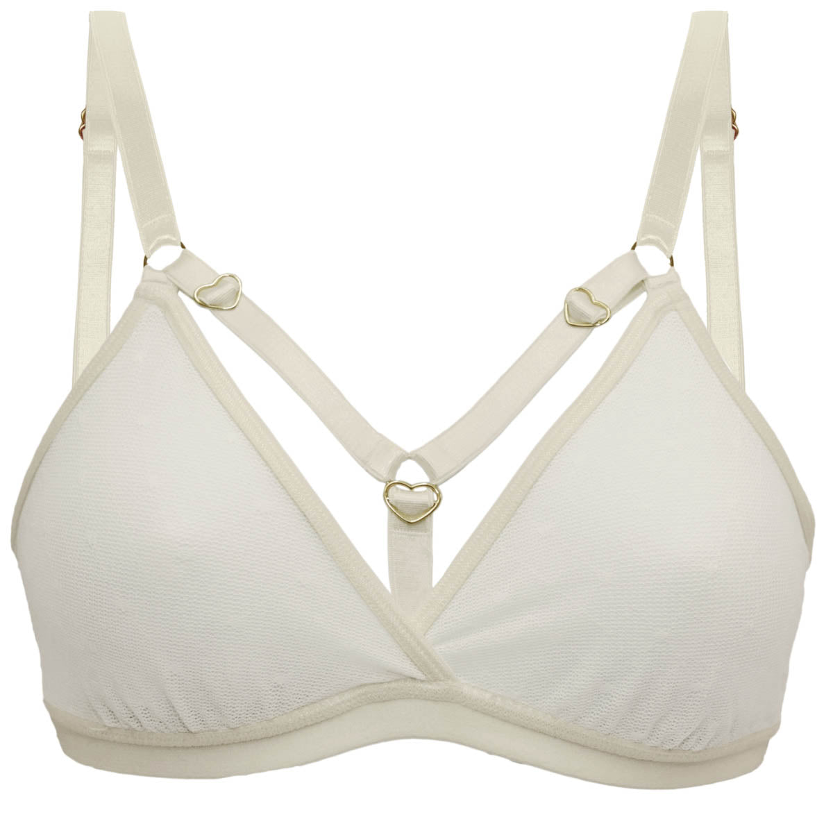 Hearts of Venus Strappy Bralette in Pearl