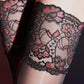 Lace Floral Black Sheer Stockings