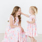 Castles & Rainbows Flutter Sleeve Twirl Dress