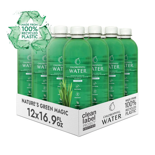 Chlorophyll Water® (Case of 12): Chlorophyll & Ultra-Purified Water with Essential Vitamins A, B12, C and D3