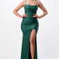 Back lace up mermaid dress with waist shirring