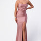 Back lace up mermaid dress with waist shirring