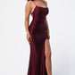 Back lace up mermaid dress with waist shirring